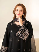 Black Embroidered Lawn 3Pcs Set for Women
